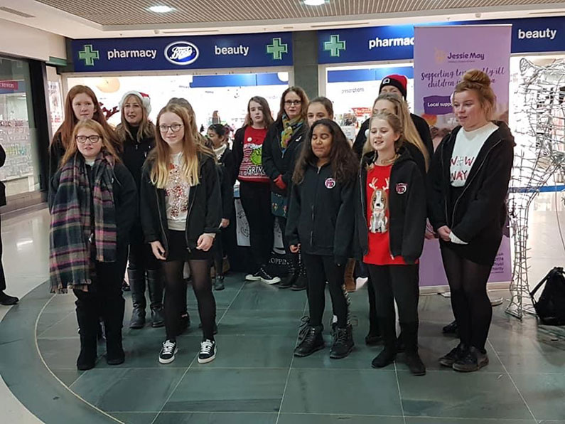 Junior FR Seniors at Clifton Down Shopping Centre Raining money for the Jessie May Trust 2019